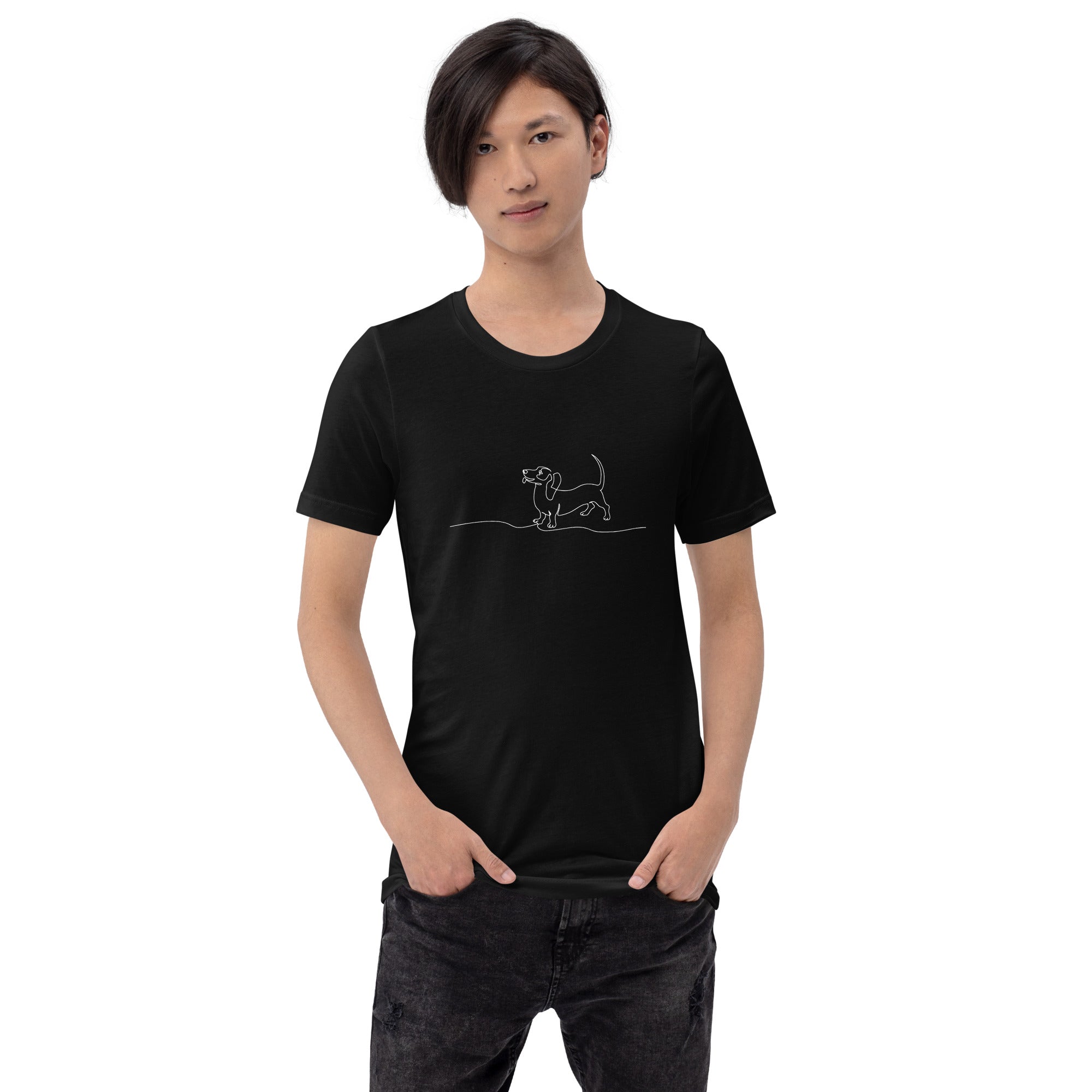 犬 tシャツ 犬イラスト かわいいダックスフンドイラスト シンプルイラスト